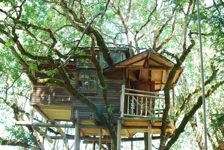 Spend the night in a treehouse